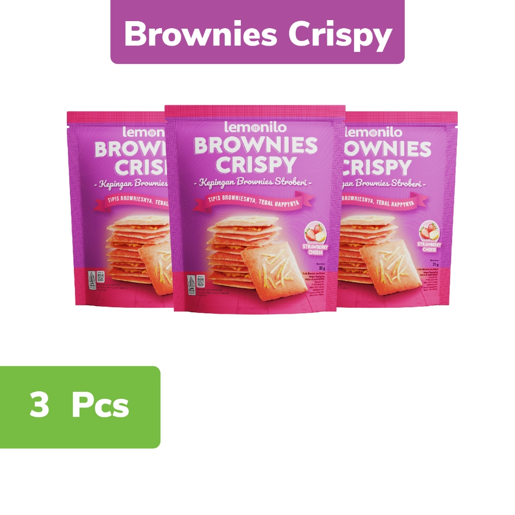 

3 Pcs Lemonilo Brownies Crispy Strawberry Cheese 35g