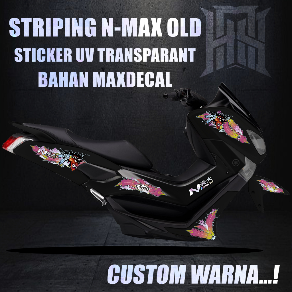 STRIPING LIVERY NMAX OLD ARAI THEME STIKER TRANSPARANT UV MAXDECAL