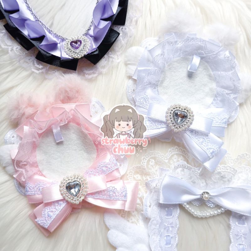 [strawberry.chuu] Rosette Pin Ita Bag Anime Coquette Ribbon Lace Fluffy