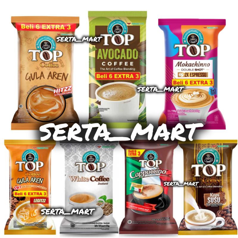 

Top Coffee - Kopi Instan 3in1 - Avocado Kopi / Gula Aren / Barista / White Coffee / Toraja