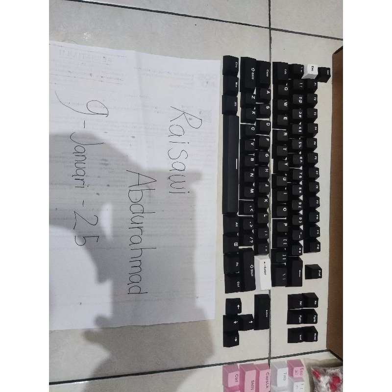 Keycaps copotan Zuoya GMK87 - ABS Cherry Profile - 85+2 keys - White on Black WoB