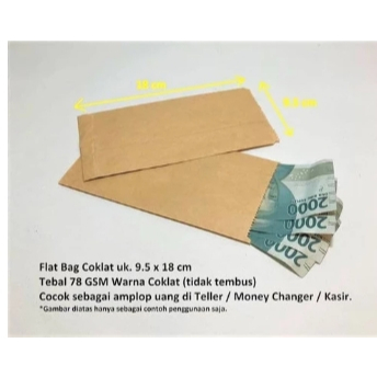 

(100pcs) Kantong kertas Flat Money Bag S 19x12cm (kantong duit)
