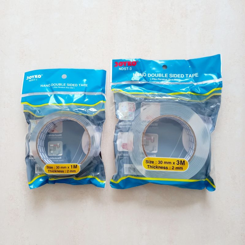 

[ PANJANG 3 METER MURAH ] Nano Double Sided Tape Pita Perekat Dua Sisi Joyko NDST - 1 / NDST - 3