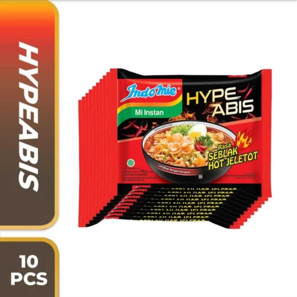 

[ Paket 10pcs ] Indomie HypeAbis Rasa Seblak Hot Jeletot