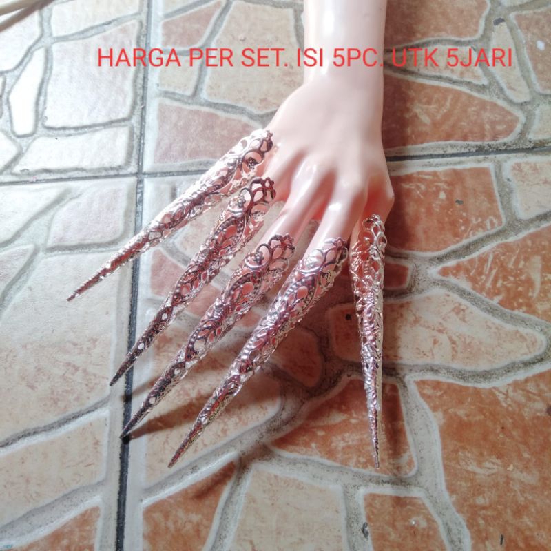 Kuku Panjang Silver Tradisional China Kuku Panjang Putri China