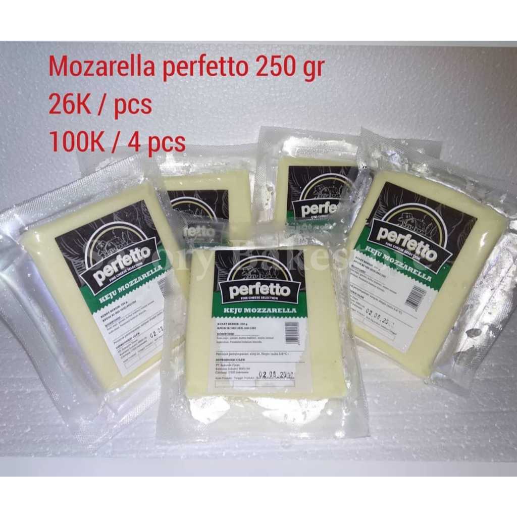 

250 GR KEJU MOZZARELLA PERFETTO HALAL KEMASAN ORIGINAL KEJU MOZZARELLA 120 GR