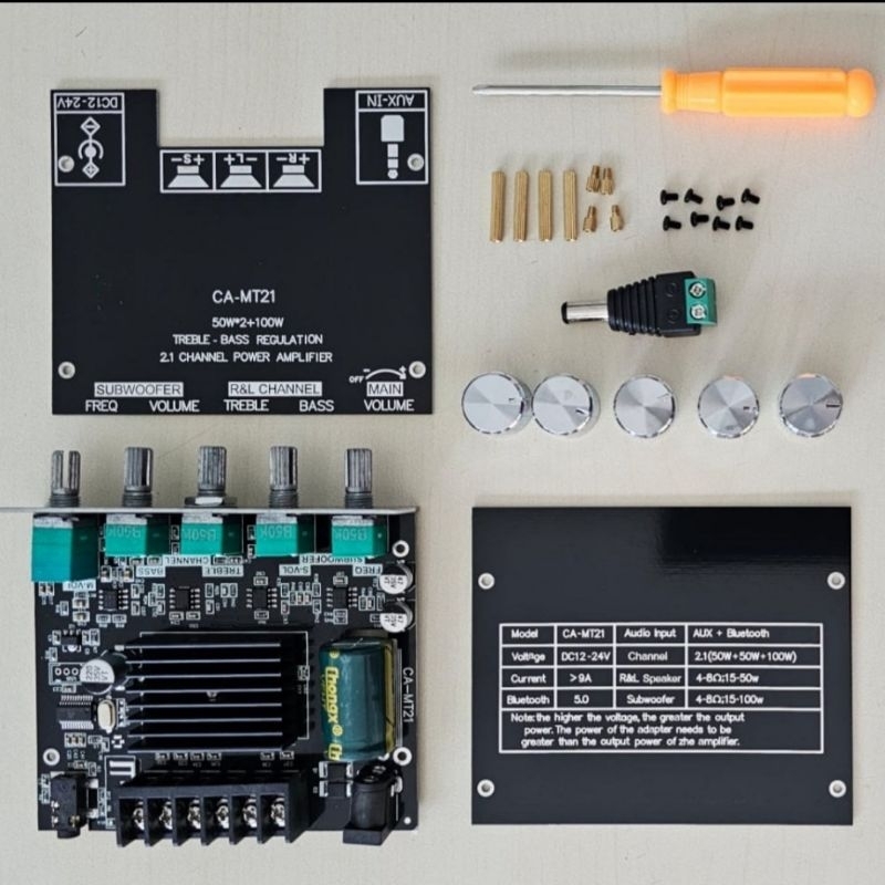 CA-MT21 Kit Amplifier Bluetooth Power 2x50W+100W 2.1 Subwoofer Class D