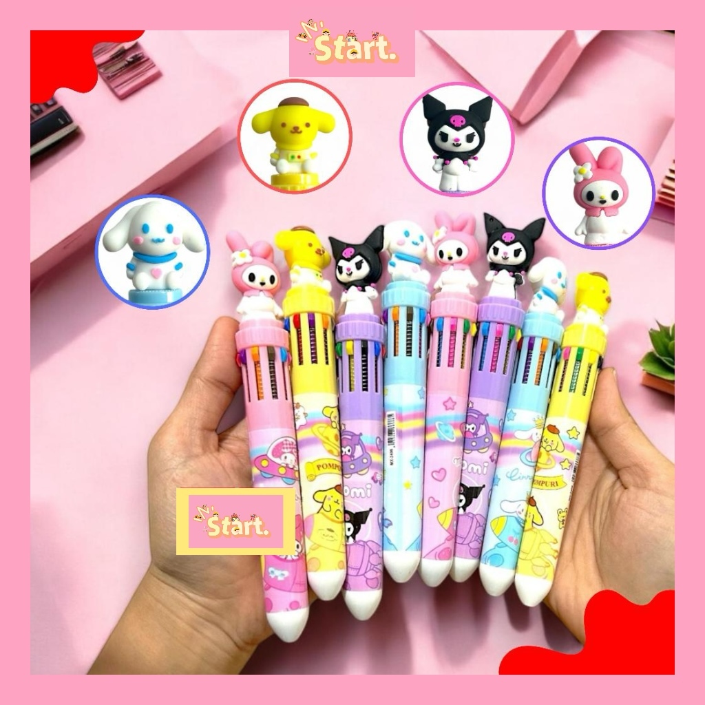 

Pena Mekanik Pulpen 10 Warna Pulpen Lucu 3D DOLL Sanrio Edition Bolpen Gel Tinta Animasi Alat Tulis Sekolah Anak Super Imut