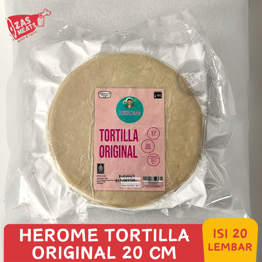 

HEROME TORTILLA ORIGINAL 17cm ISI 20PCS | Tortila Kulit Kebab 20 lembar Ukuran 17 cm | Premium