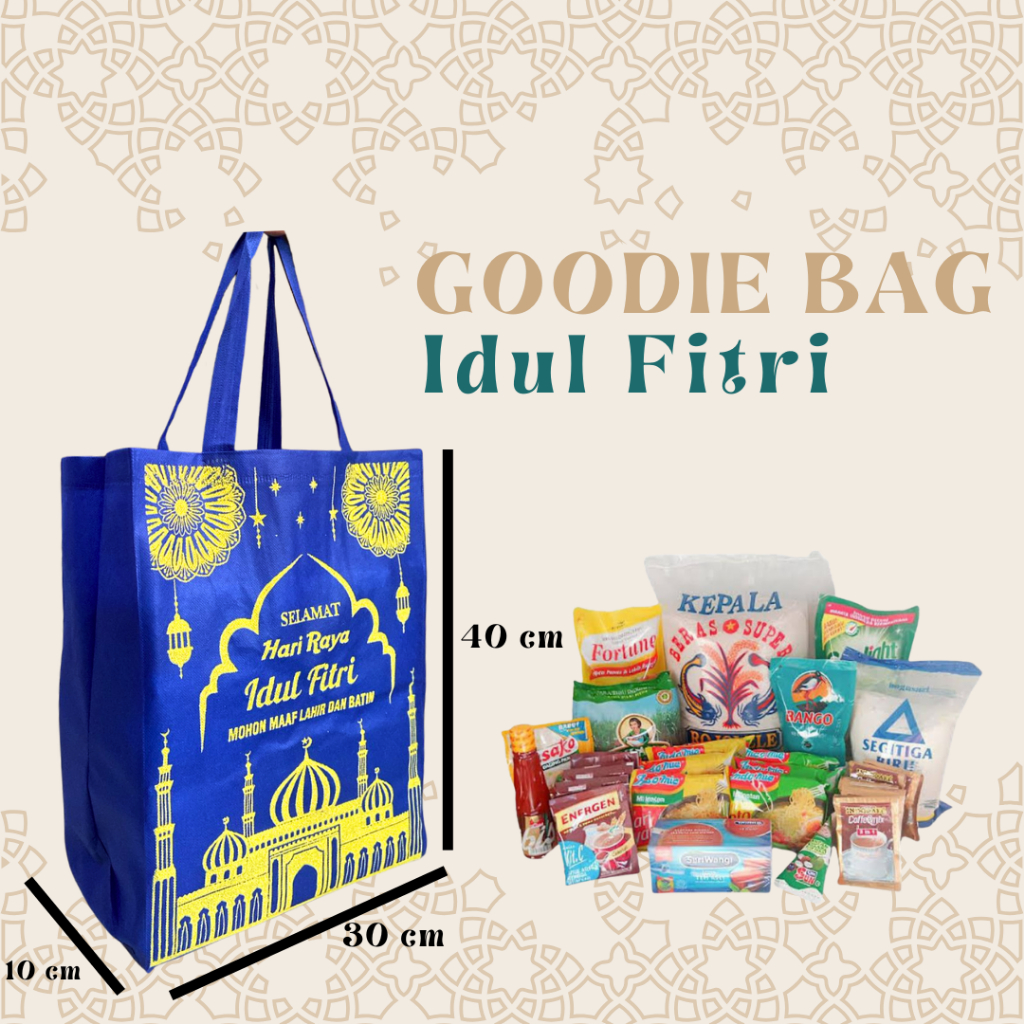 

(1 Lusin) Tas Lebaran HPBA 30 x 40 x10 Hampers Parcel Motif Idul Fitri - Spunbond