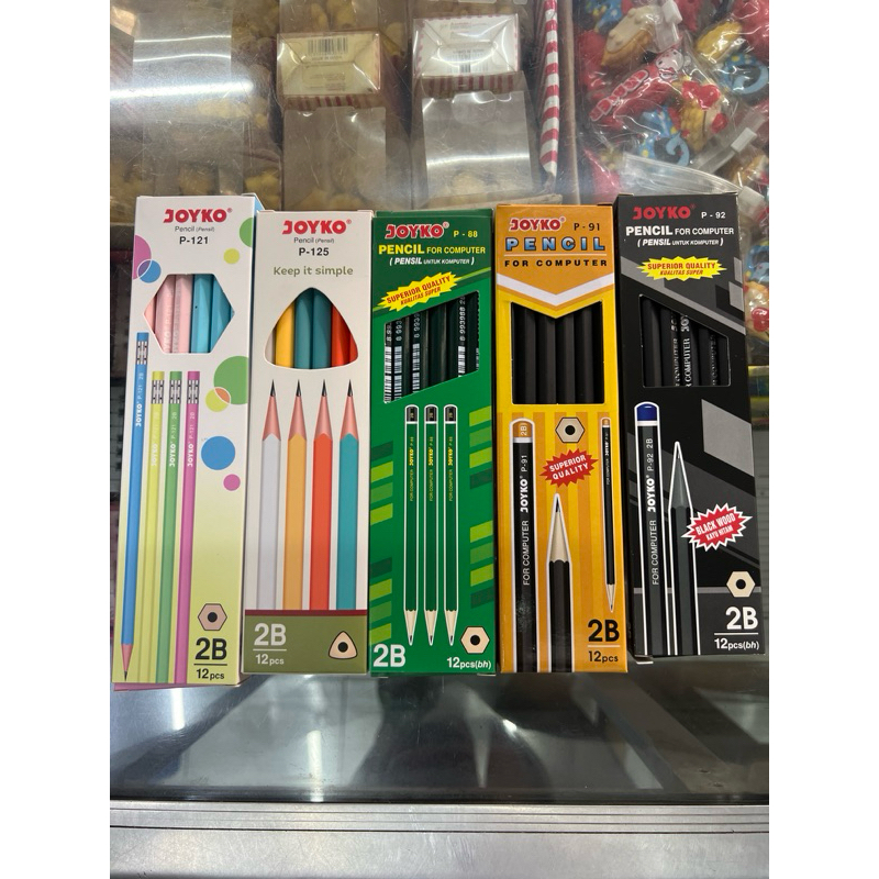 

Pensil 2B Joyko P88, P92, P91, P125, P121 / pensil serutan merek joyko / pensi segitiga joyko warna pastel, hijau dan hitam