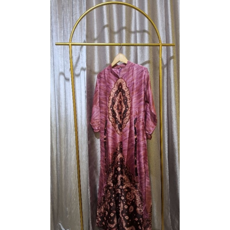 baju dress / gamis motif jumputan khas Palembang