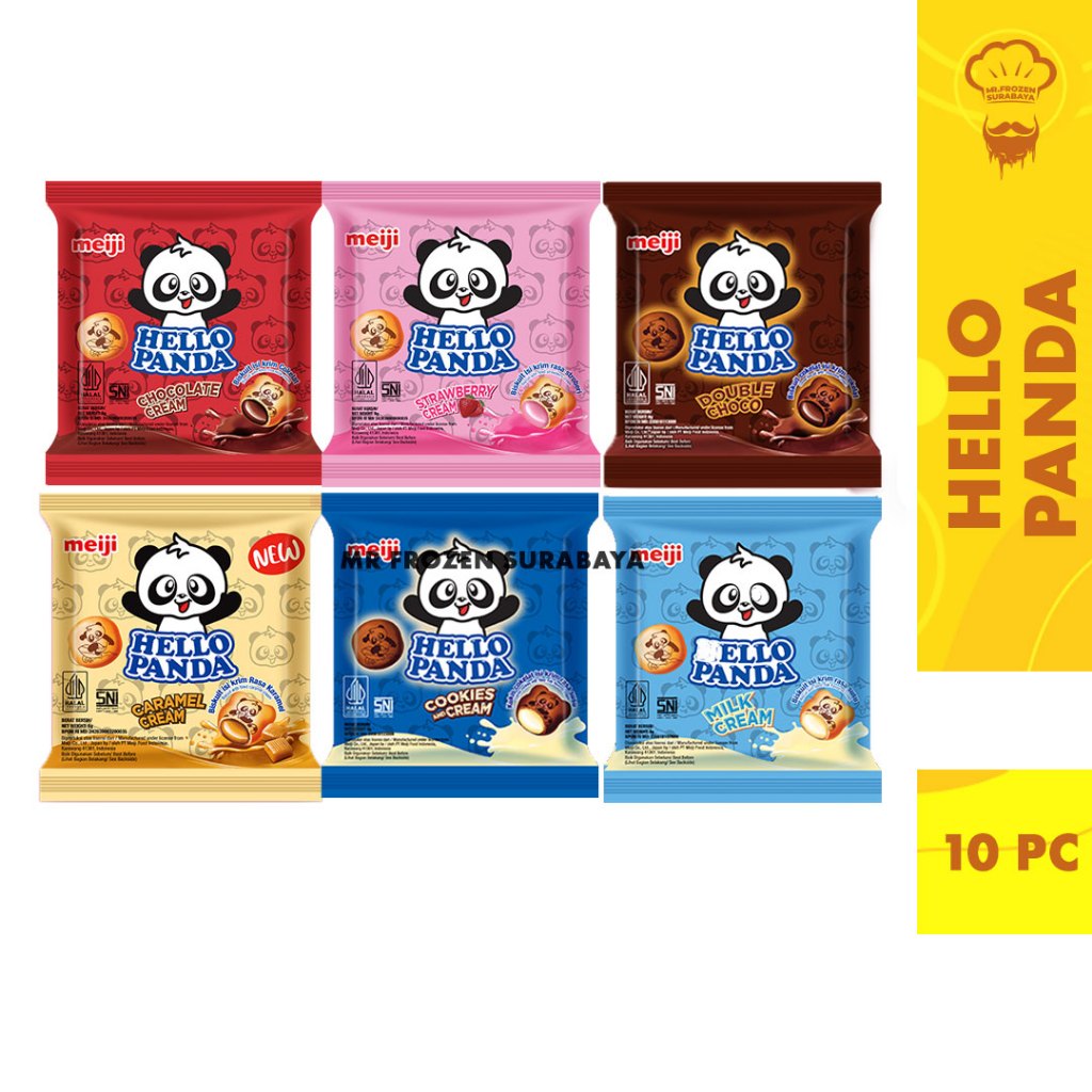 

Meiji Hello Panda Renceng Renteng 1 Ball Isi 10pc All Varian Coklat Choco Strawberry Cookies n Cream Double Coklat Milk Susu