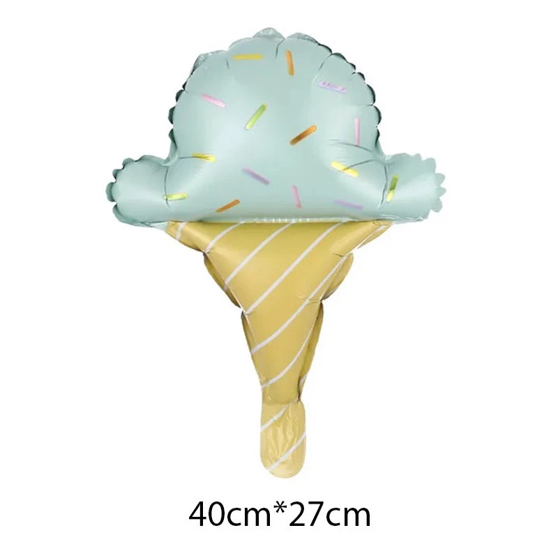 Balon foil mini karakter makanan ice cream dessert es krim cone meses balloon baloon hiasan dekorasi