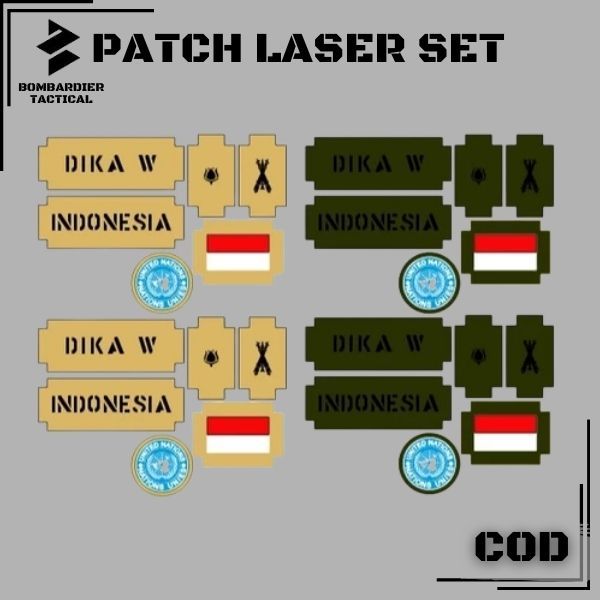 PATCH LASER CUTTING / PATCH LASER VELCRO PATCH LASER SET GURUN DAN HIJAU