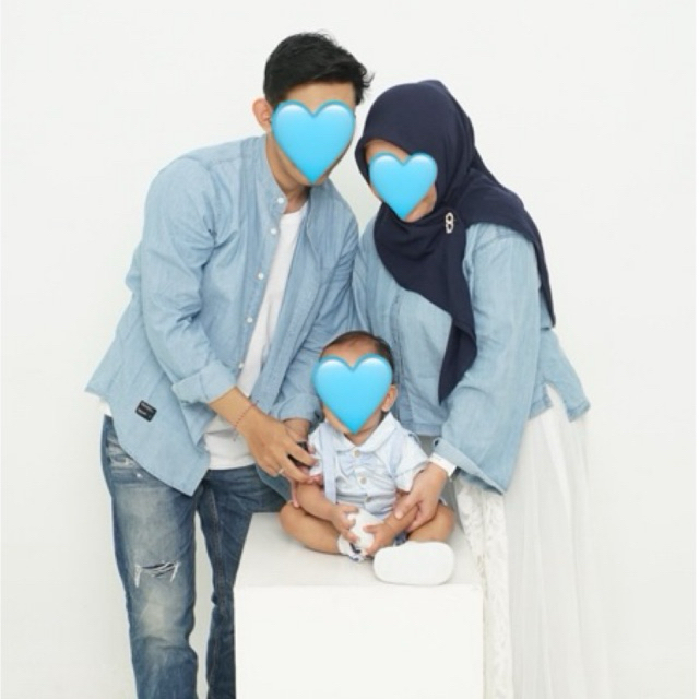 [PRELOVED] BAJU COUPLE BIRU MUDA KEMEJA GREENLIGHT