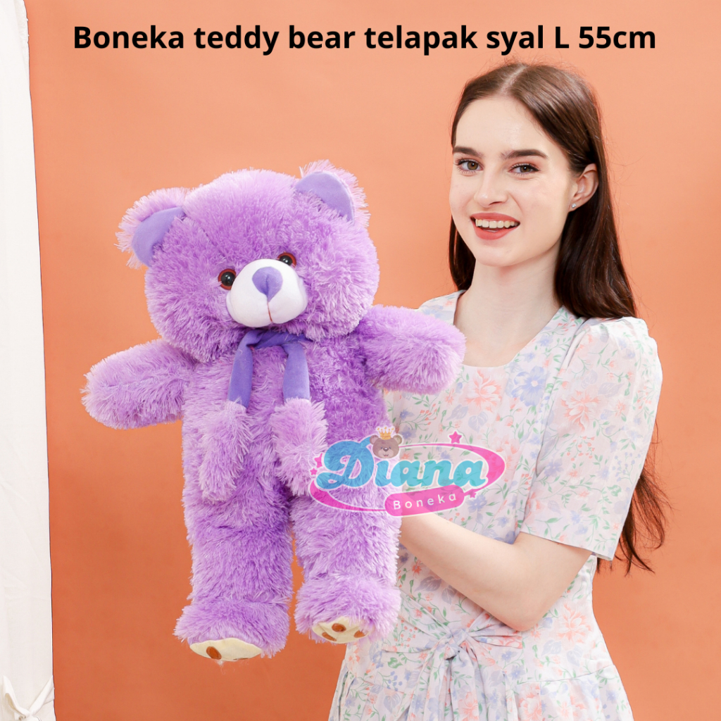 Boneka Teddy Bear Telapak Syal L 55Cm