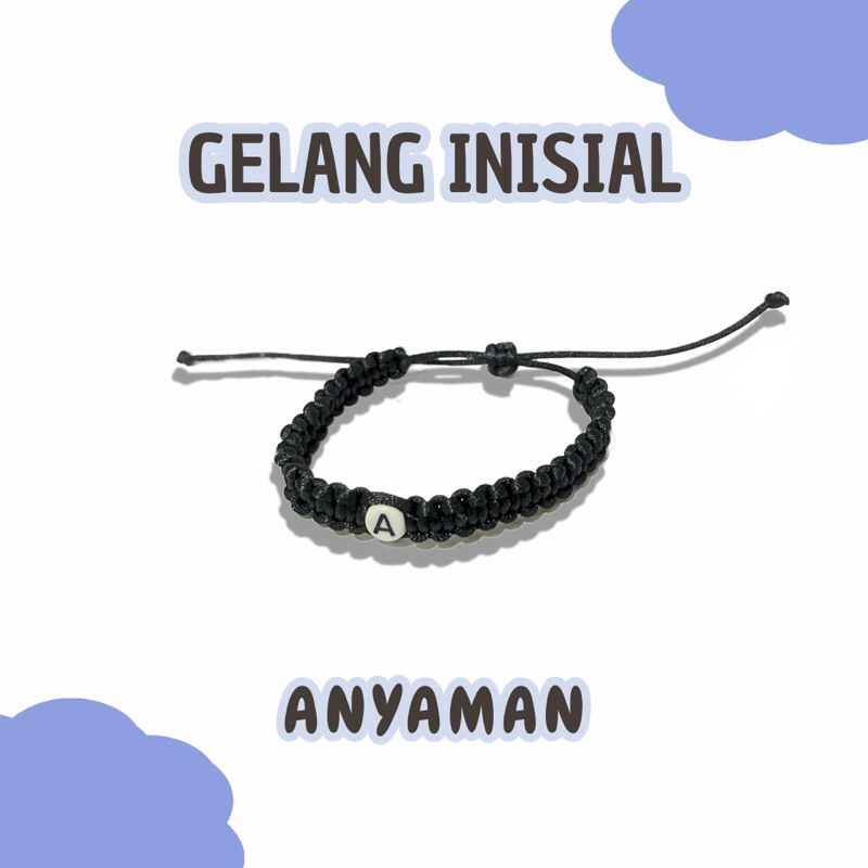 GELANG TALI INISIAL CUSTOM HURUF | GELANG SERUT