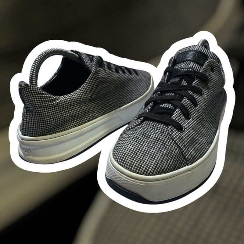 TOD'S Tods Herringbone Houndstooth Felt Flannel Wool Dark Grey Sneaker Second Size 7 (setara 41)