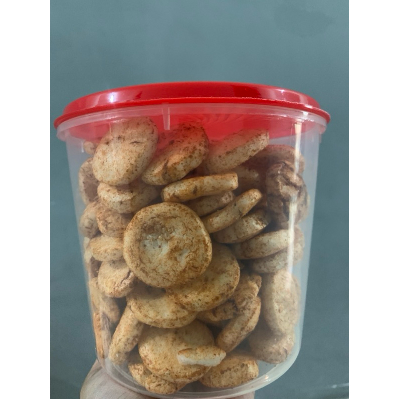 

Krupuk ikan koin palembang pedas 1 toples