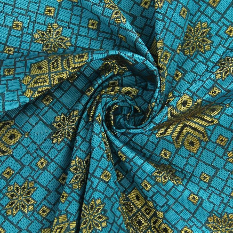 Songket Motif Palembang Snow Pattern Biru Muda (Pronto Moda)