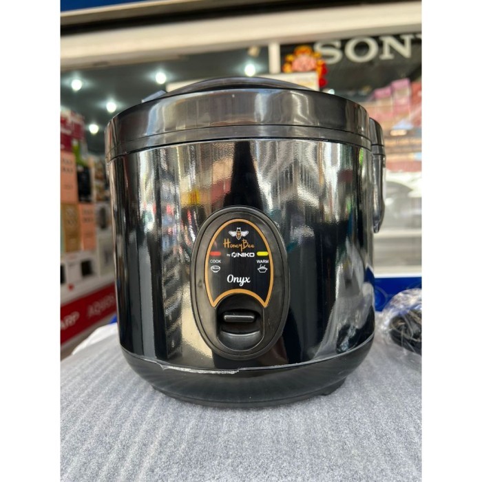 New Rice Cooker 1,2 Liter Transparan Onyx Black Honeybee