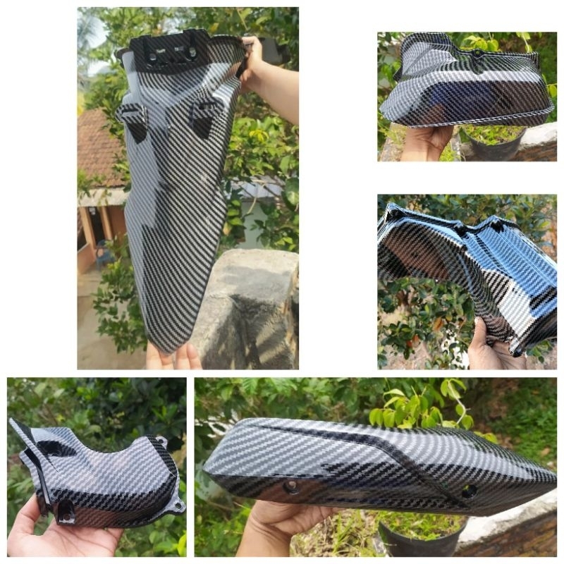 paket carbon Mio m3 tutup filter box filter keongan pelindung knalpot spakbor belakang