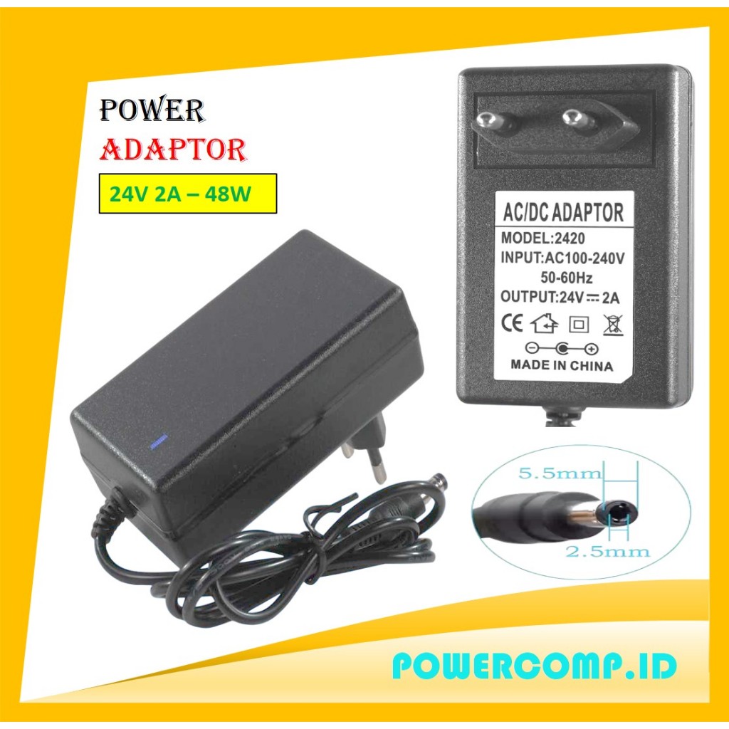 24V 1A 24W – 24V 2A 48W AC DC Power Supply Adapter 100-240V AC to DC 24 Volt 1 Amp 24 Volt 2 Amp Con