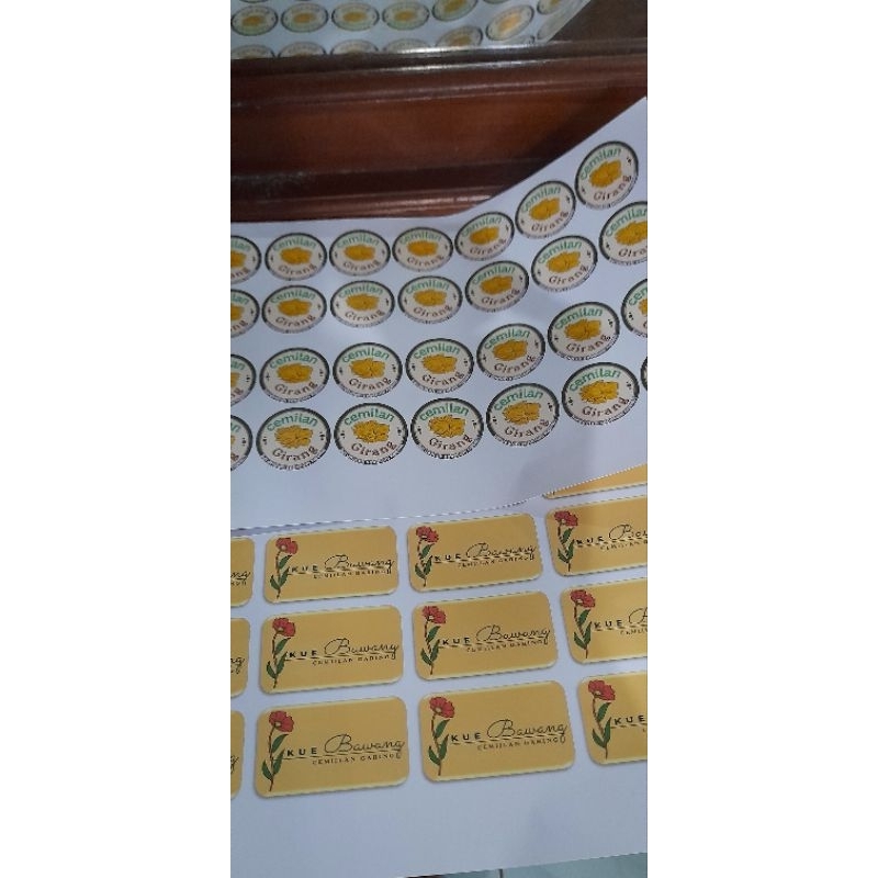 

stiker label A4 custom