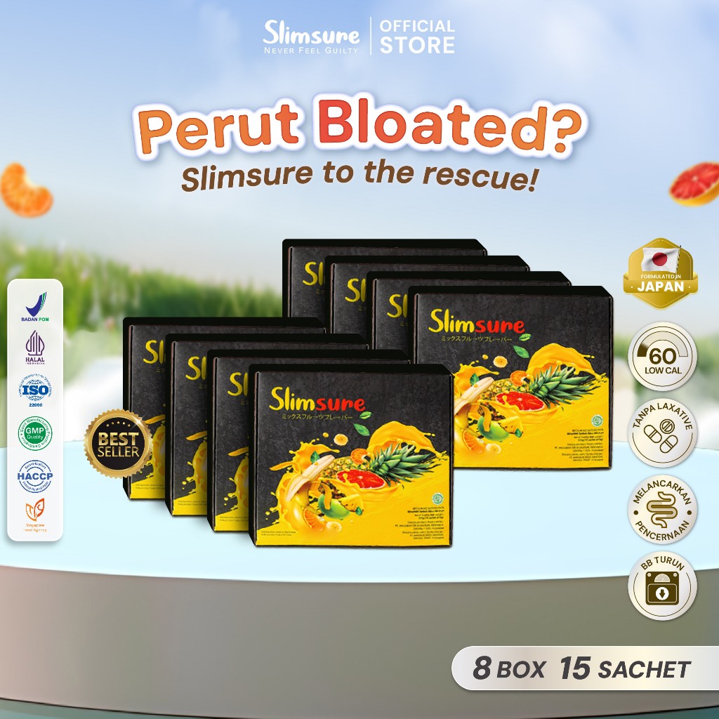 Slimsure Block Fat - 8 Box | Diet Detox | Minuman Serbuk Fiber | Pelancar BAB | Original