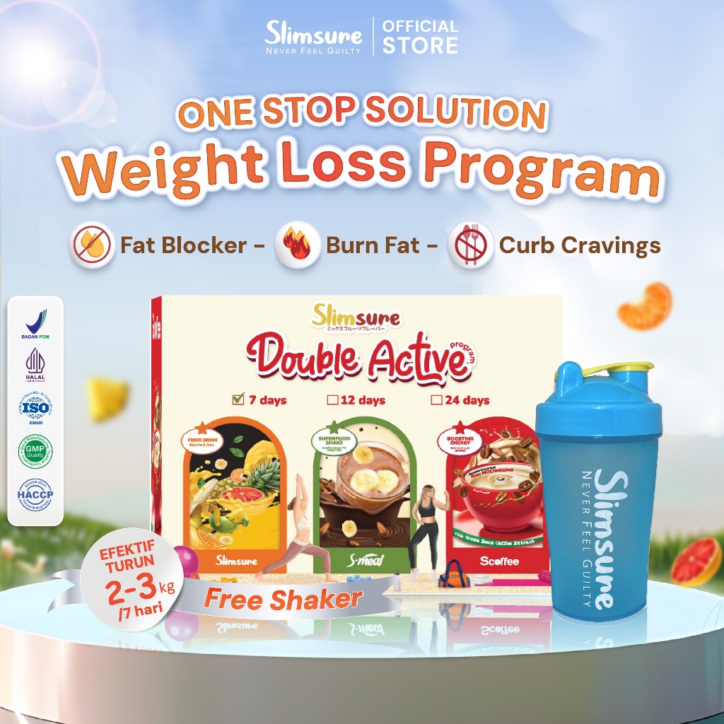 Slimsure Double Active Program "Weight Loss Program" Turun 2-5kg/ Week | Program Diet | Diet