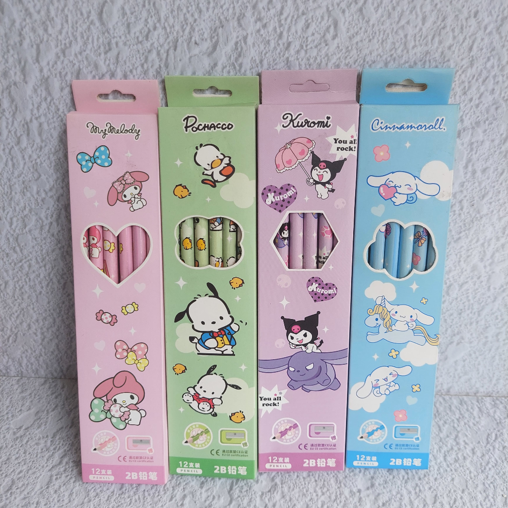 

Pensil 2B Karakter Lucu SANRIO 12 PCS (Kuromi, My Melodi, Pochacco, Cinnamoroll)