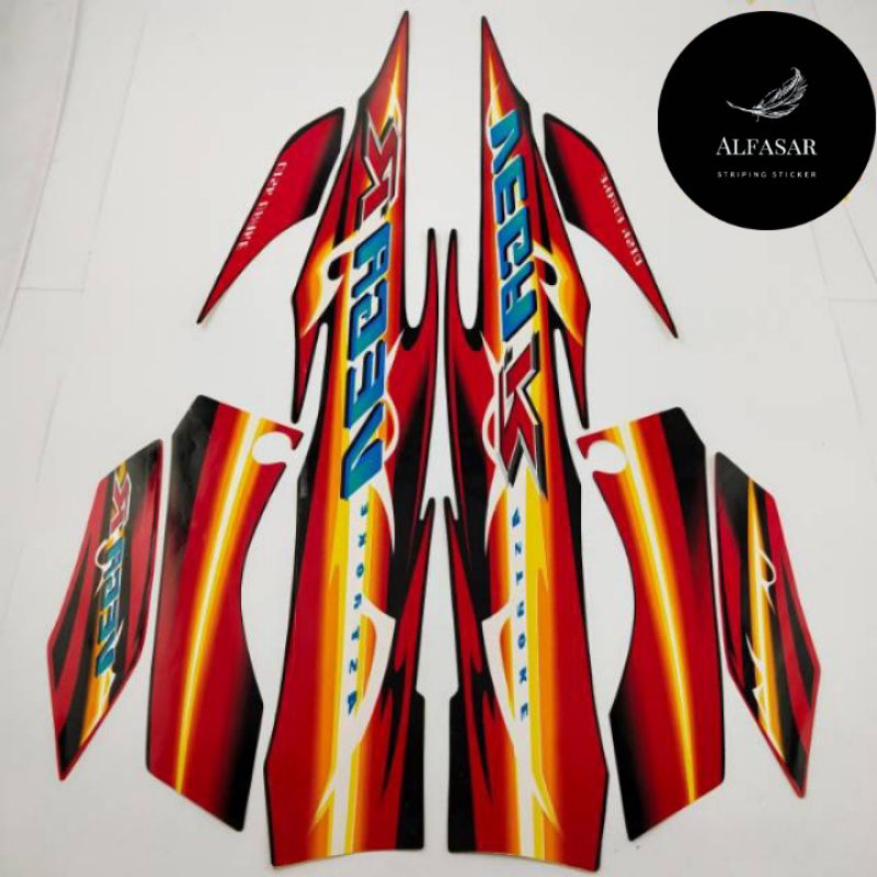 STICKER Striping YAMAHA VEGA R New 2007/08 Hitam Merah