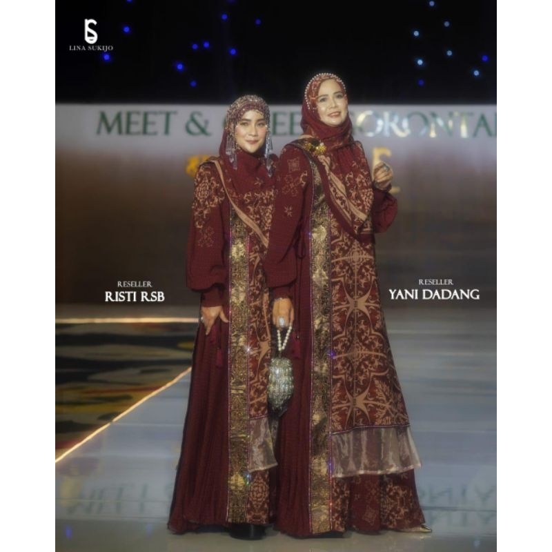 Lina Sukijo MARSHANDA MAROON SET SCARF