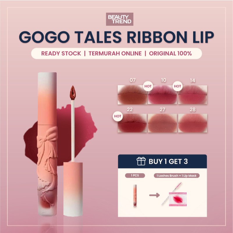 [READY ORI] Gogo Tales Ribbon Glossy Lip Gloss Gogo Tales Lip Gloss Gogo Tales Airpods Lip GT218