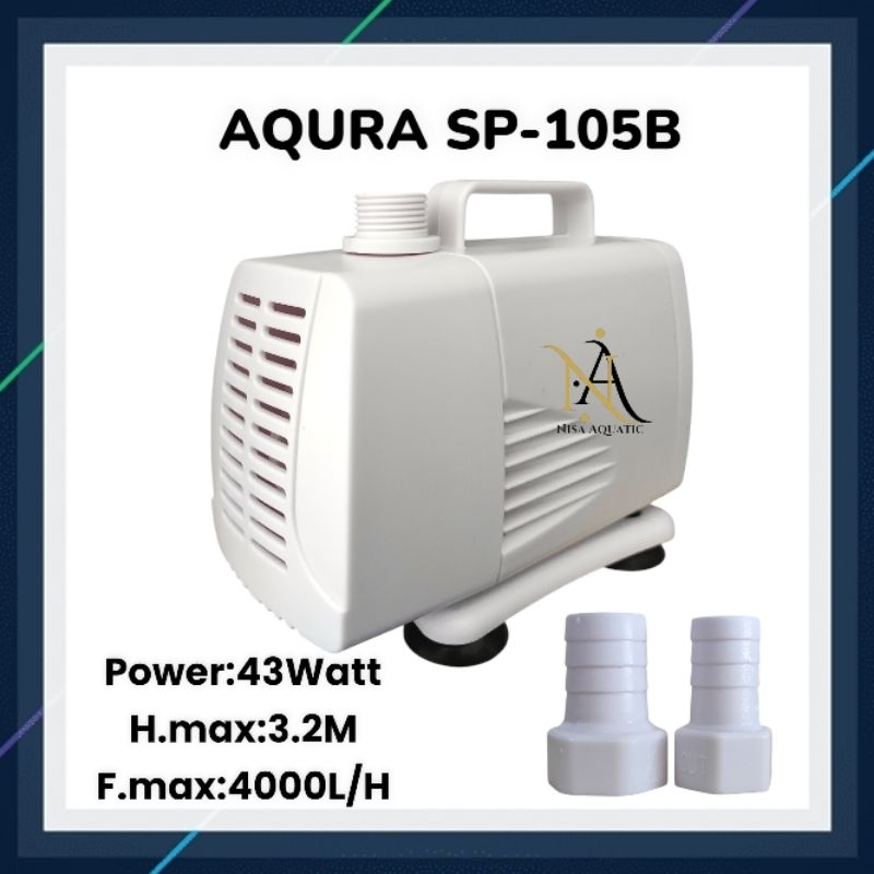 Mesin Pompa Air Celup Filter 105 AQURA SP-105B 43Watt,3.2M,4000L/H Mesin Pompa Celup Filter Aquarium
