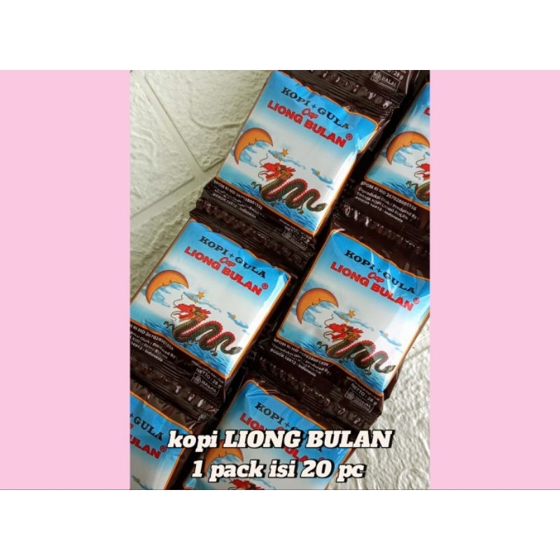 

Kopi bubuk Liong Bulan + gula 1 pak isi 20 sachet