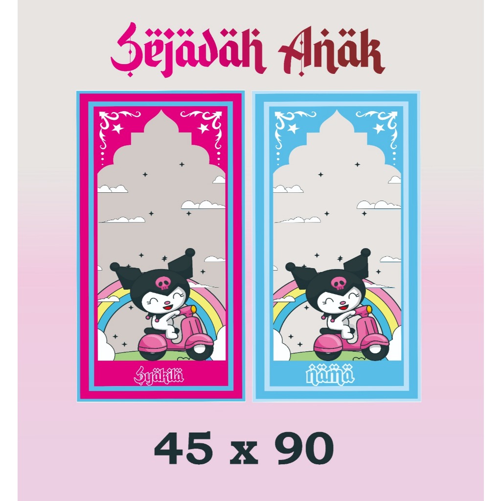 Sajadah Anak,sajadah anak karakter,sajadah nama,sajadah kecil,sajadah custom,sajadah travelling