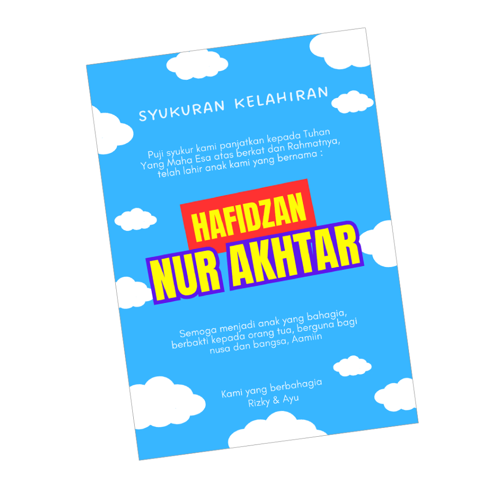 KARTU SYUKURAN AQIQAH/KARTU AQIQAH/SYUKURAN KELAHIRAN/SUNATAN/KARTU SYUKURAN