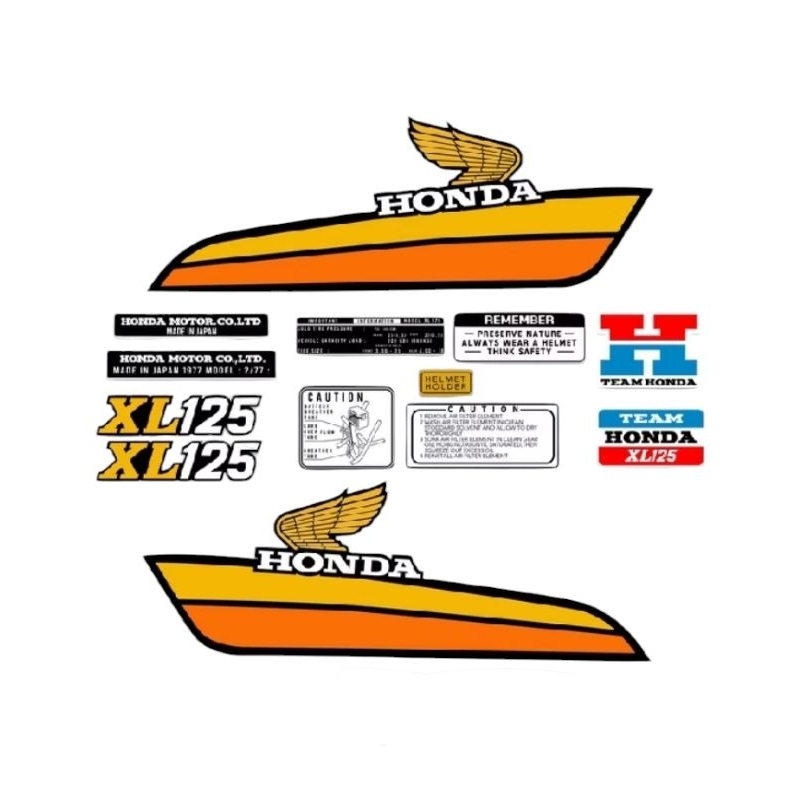 striping tangki honda xl125 decal honda xl125 Polet tangki Honda xl125 stiker Honda xl125