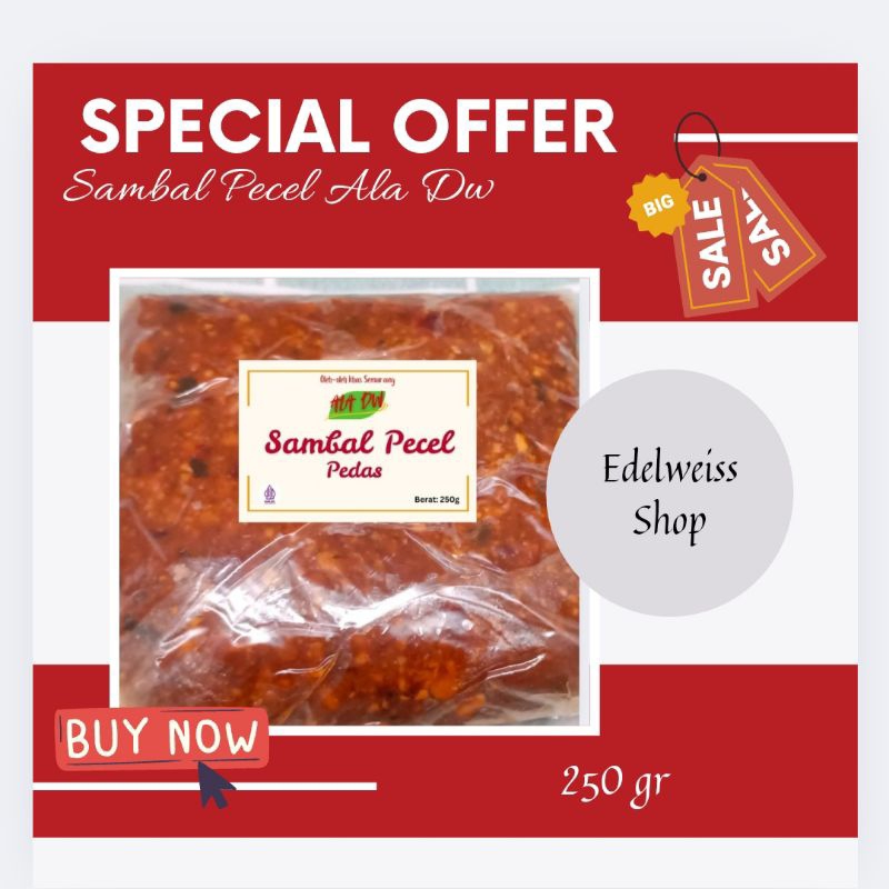 

Sambal Pecel ALA DW Khas Semarang Sambel Pecel Non MSG Pedas Berat 250 gr Oleh - Oleh Khas Semarang