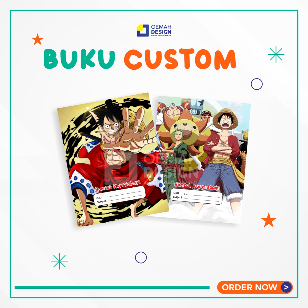 BUKU TULIS CUSTOM COVER  / NAMA / SEKOLAH / BUKU TULIS SEKOLAH