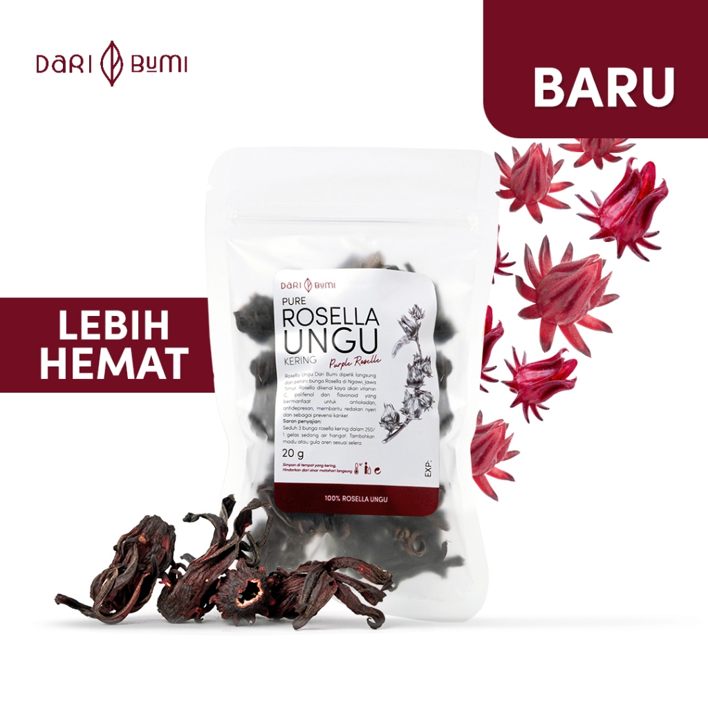 

[Dari Bumi][Surabaya] Bunga Rosella Ungu 20 Gram Teh Herbal Alami