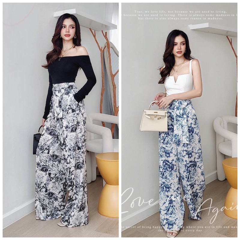 celana panjang import/ highwaisted pants/kulot import/ celana panjang wanita/ kulot monogram import