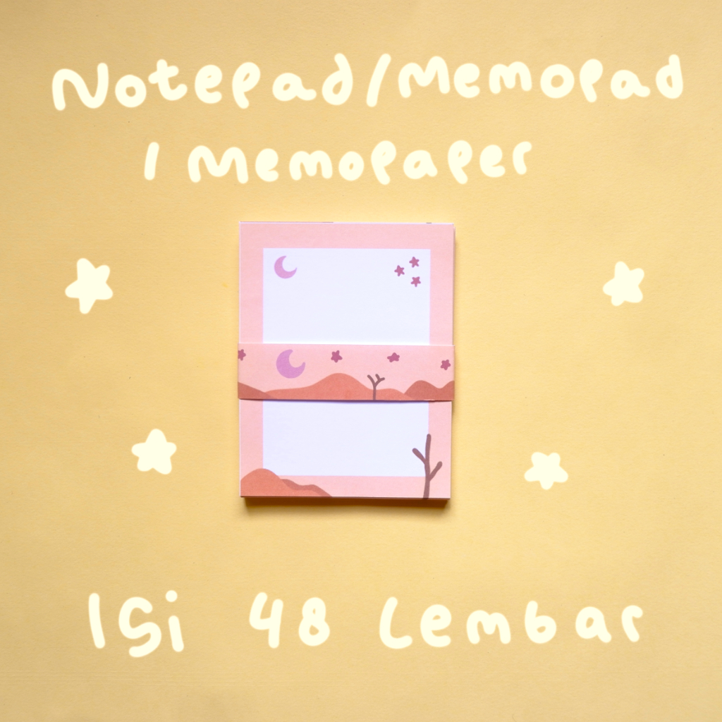 

(48 Lembar) Notepad/Memopad/Memo Paper Estetik Desain Lucu (Malam Berbintang)