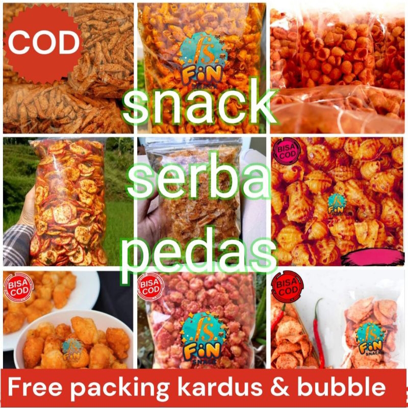 

TERMURAH Snack Kiloan snack pedas Makanan Ringan Kue kering Serba Pedas Cemilan Camilan Jajanan Jadul 75 Gram