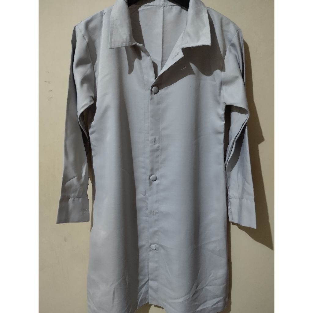 Preloved - Atasan Tunik Baju Kemeja Wanita PL Second Abu Polos