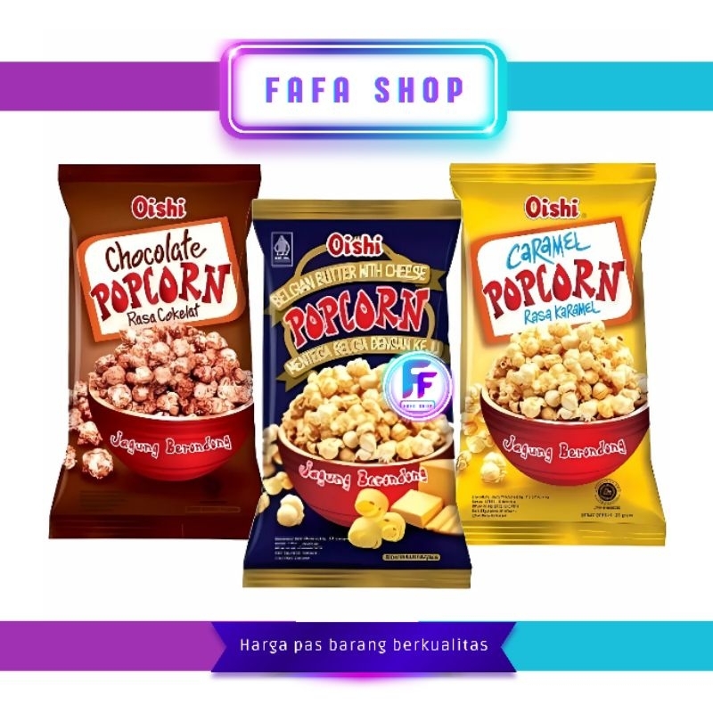

(ECERAN) Snack Oishi Popcorn 20 gr Coklat Caramel