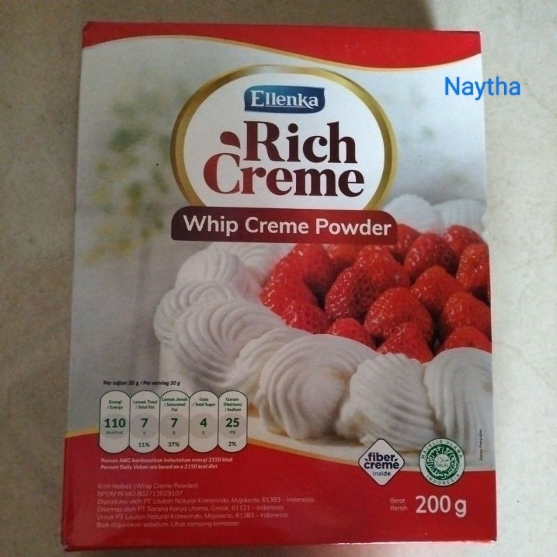 

Rich Creme Whipe Creme Powder/Ellenka Fiber Creme 200gr