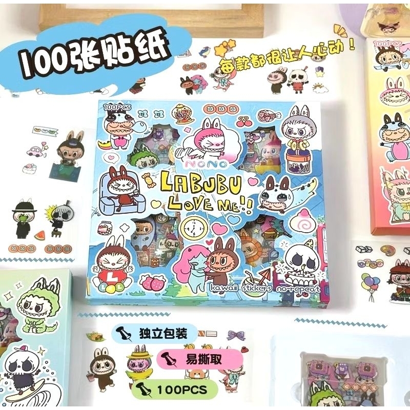 

Stiker Labubu Lucu / Stiker Labubu Lucu Kartun Graffiti / Dekorasi Buku Catatan, Scrapbook, Laptop, Koper, Casing HP, Waterproof Decal & Mainan / Stiker Isi 100 Lembar Karakter